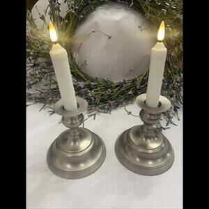 Classic Silver (brass see photo) Candle Holders